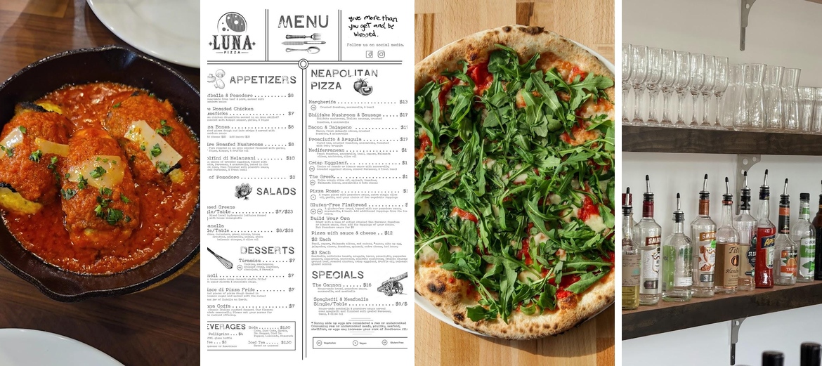 Luna Pizza Cafe - Clayton Menu
